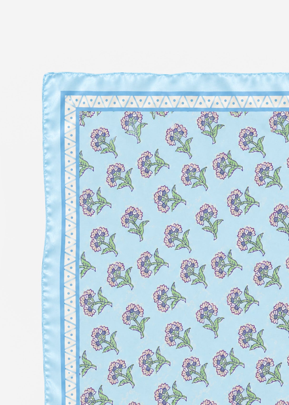 Halstuch mit Blümchen-Print - hellblau