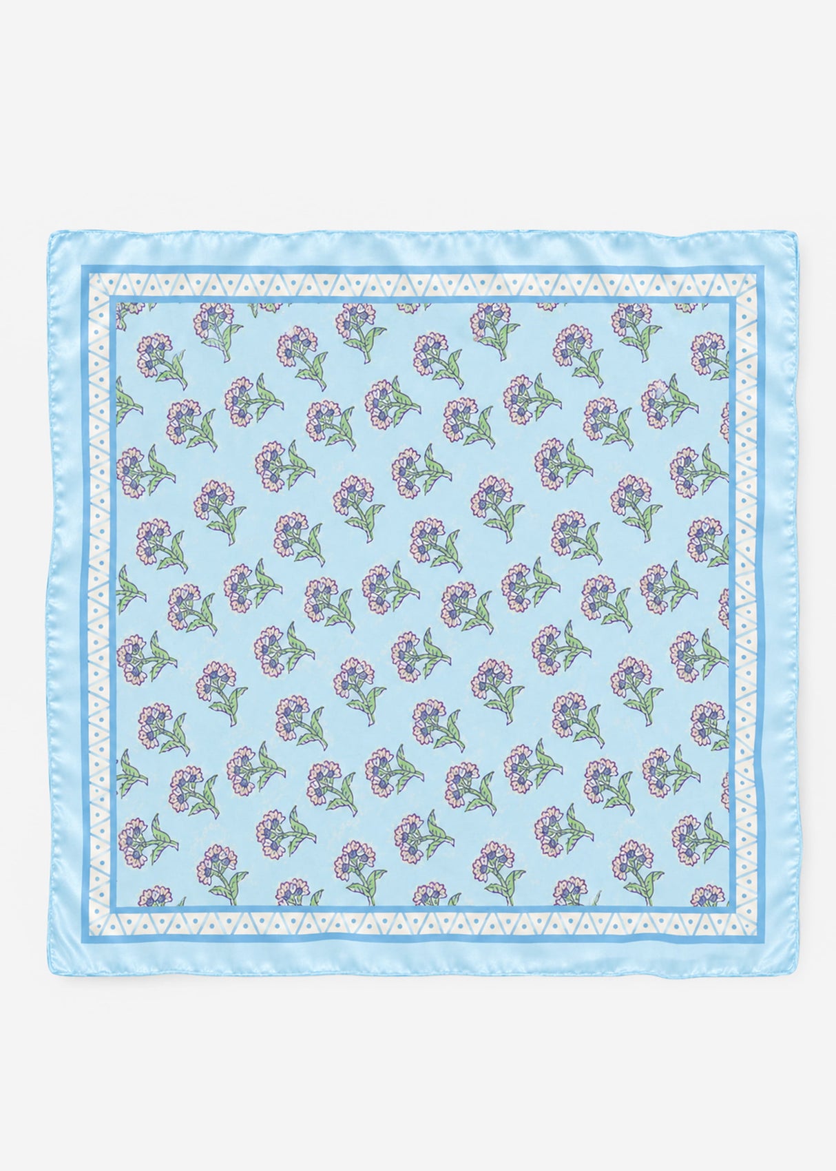 Halstuch mit Blümchen-Print - hellblau