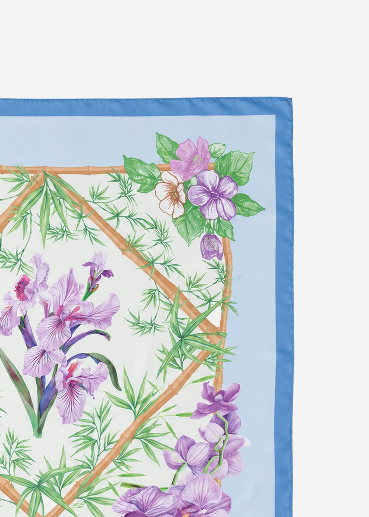 Halstuch mit Blumen-Print - blau