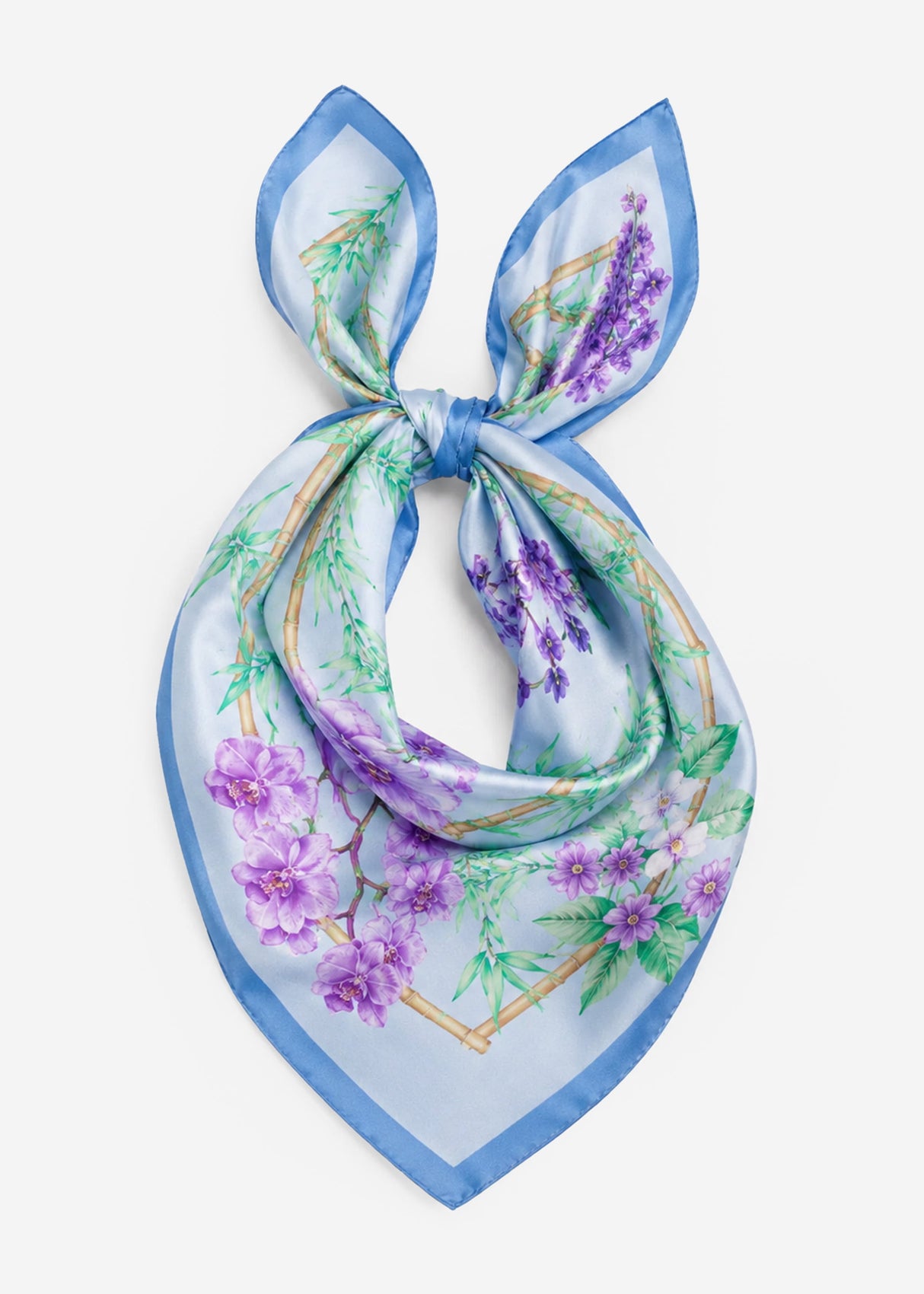 Halstuch mit Blumen-Print - blau