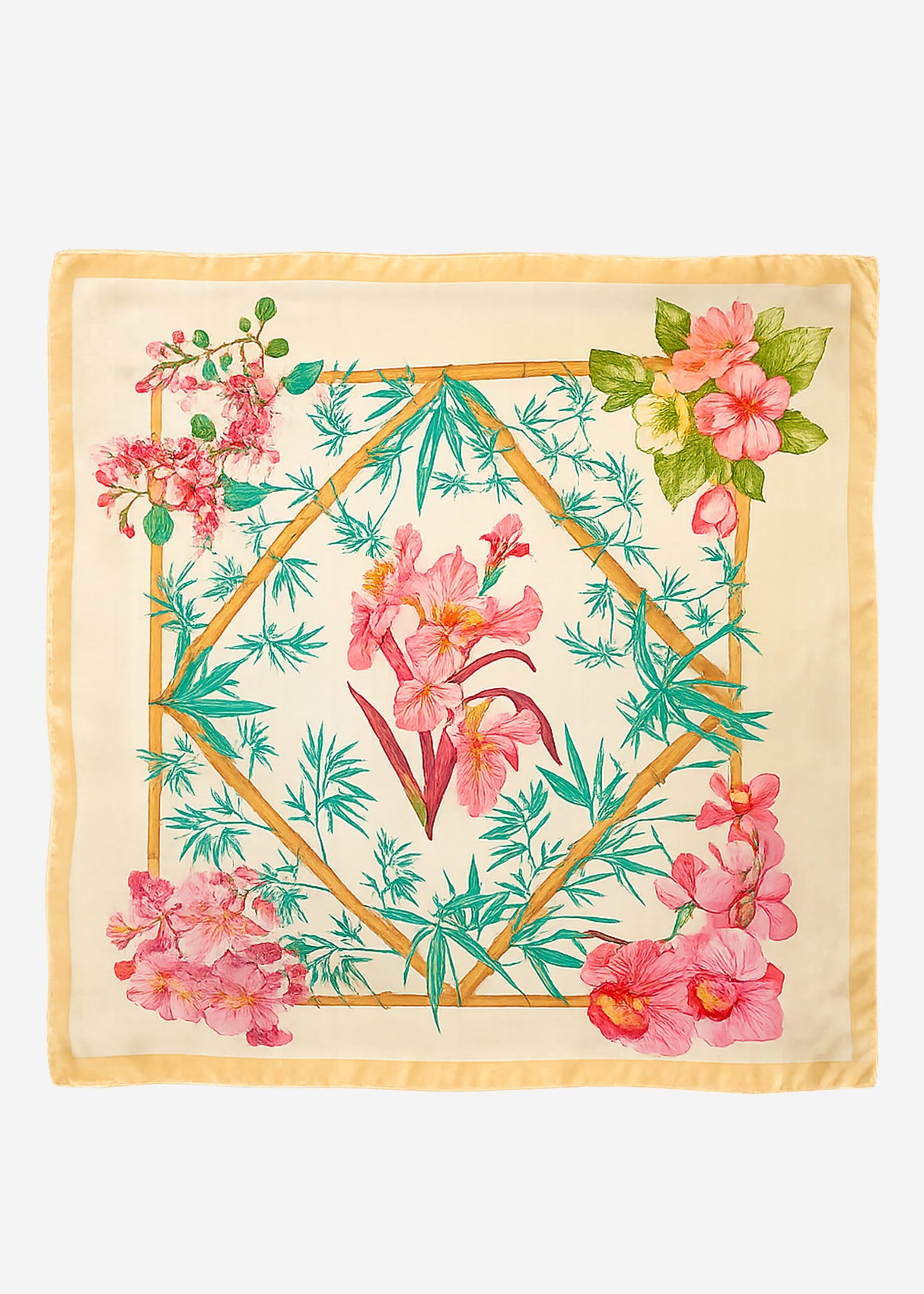 Halstuch mit Blumen-Print - gelb