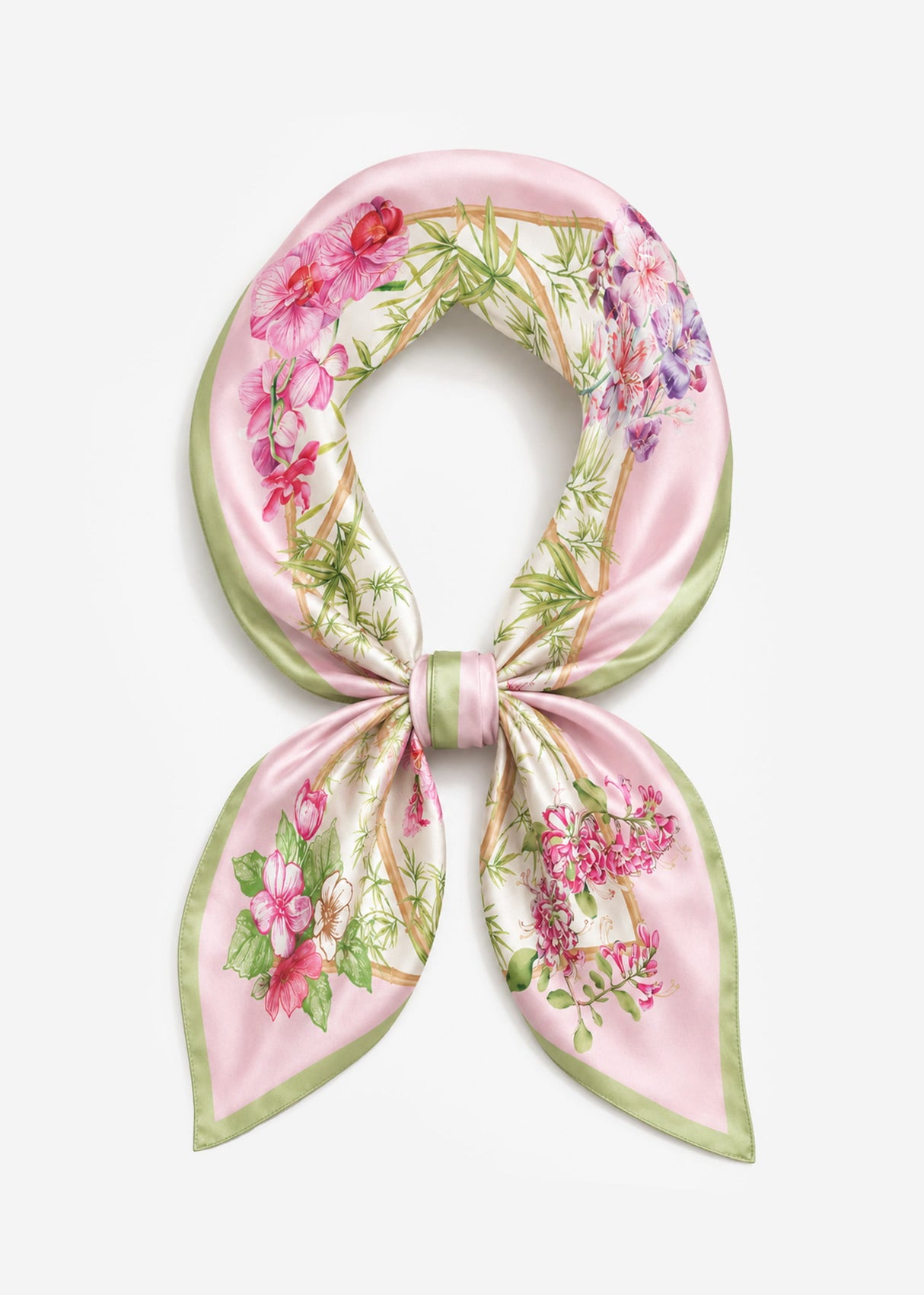 Halstuch mit Blumen-Print - rosa
