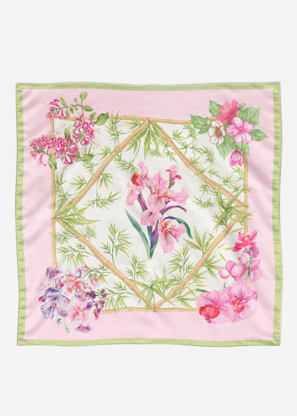 Halstuch mit Blumen-Print - rosa