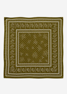 Neckerchief with floral border - khaki