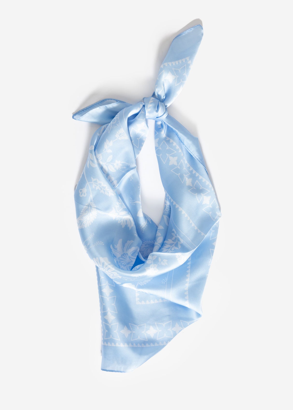 Floral patterned scarf - light blue