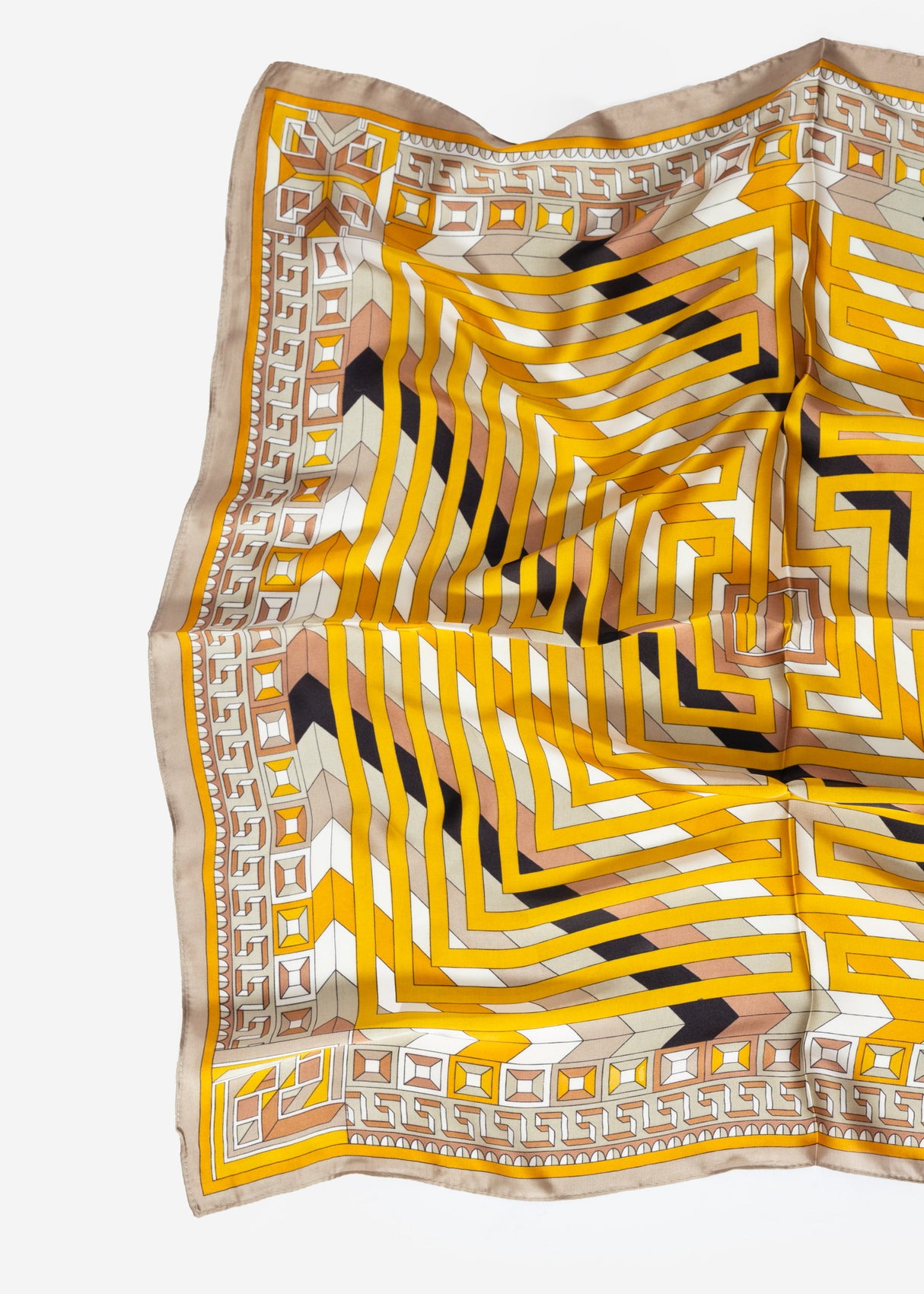 Halstuch mit buntem Print - gelb