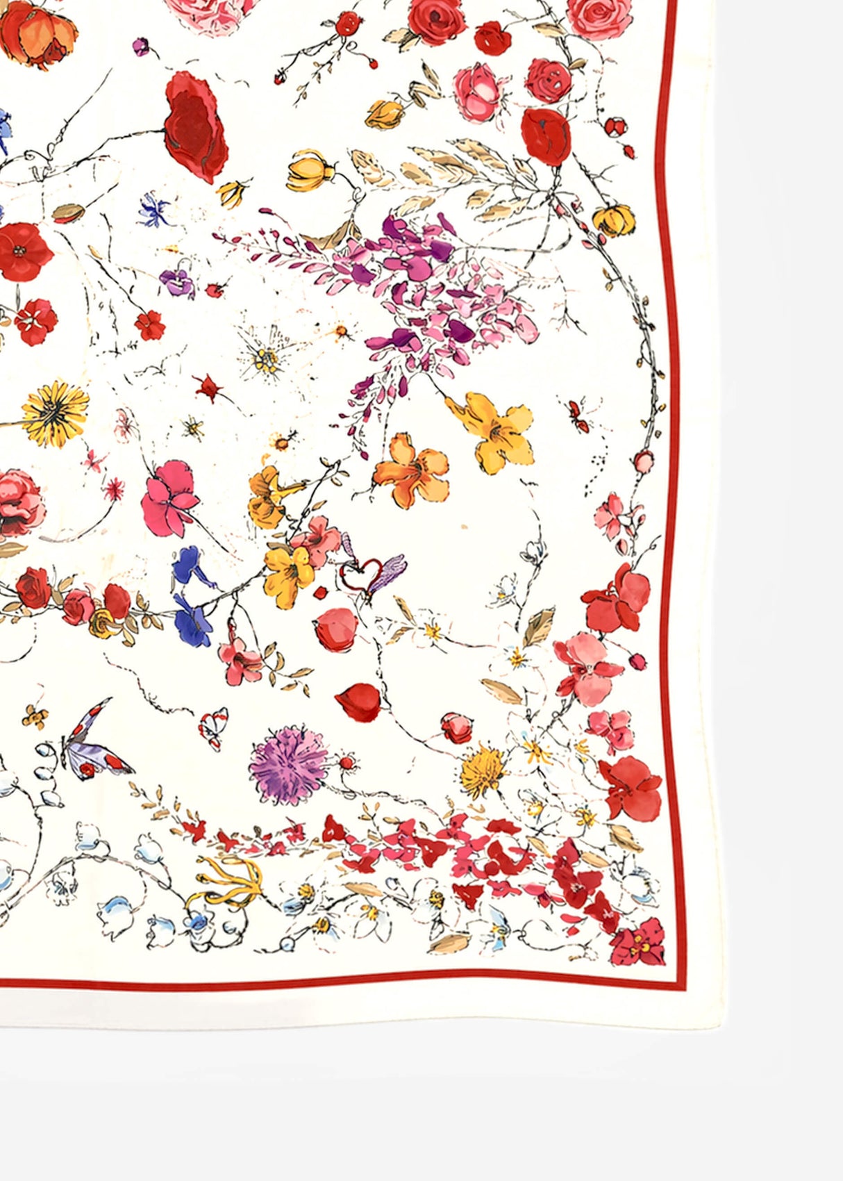 Halstuch mit floralem Print - weiß