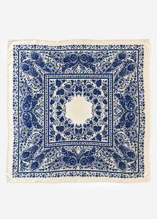 Neckerchief with paisley and floral pattern - blue