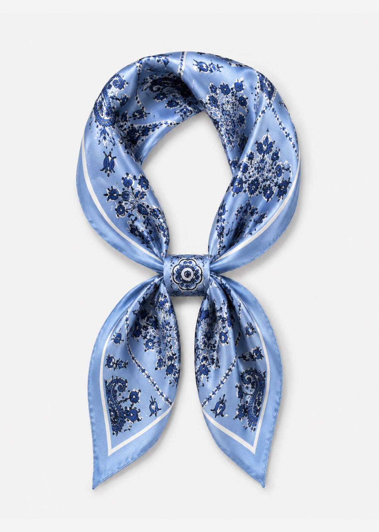 Halstuch mit geometrischem Ornament-Print - blau