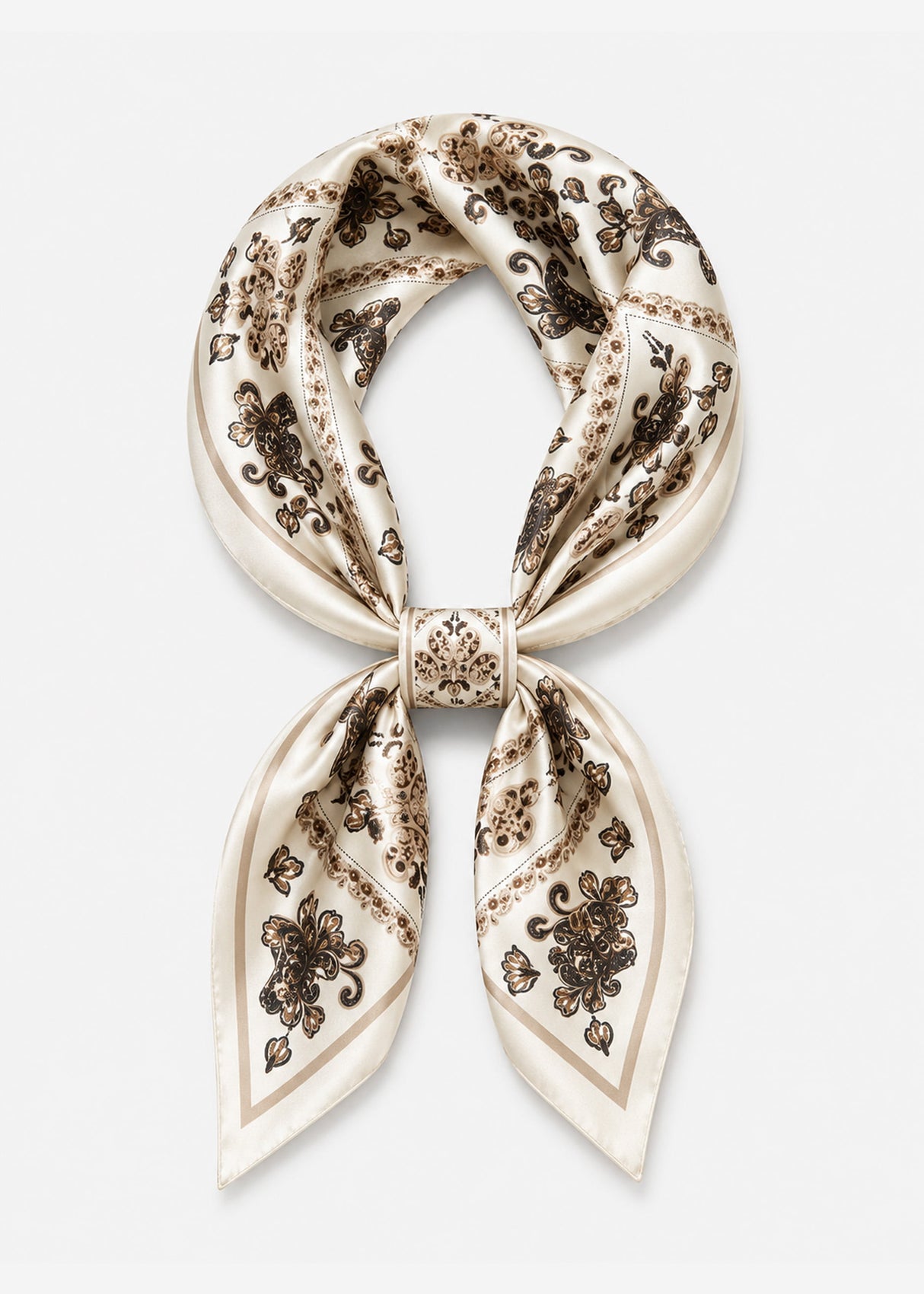 Halstuch mit geometrischem Ornament-Print - beige