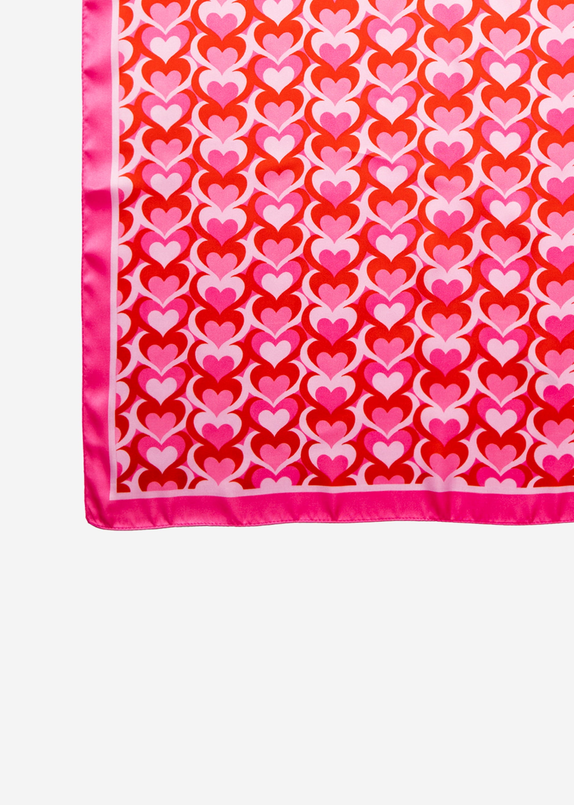 Scarf with heart print - pink