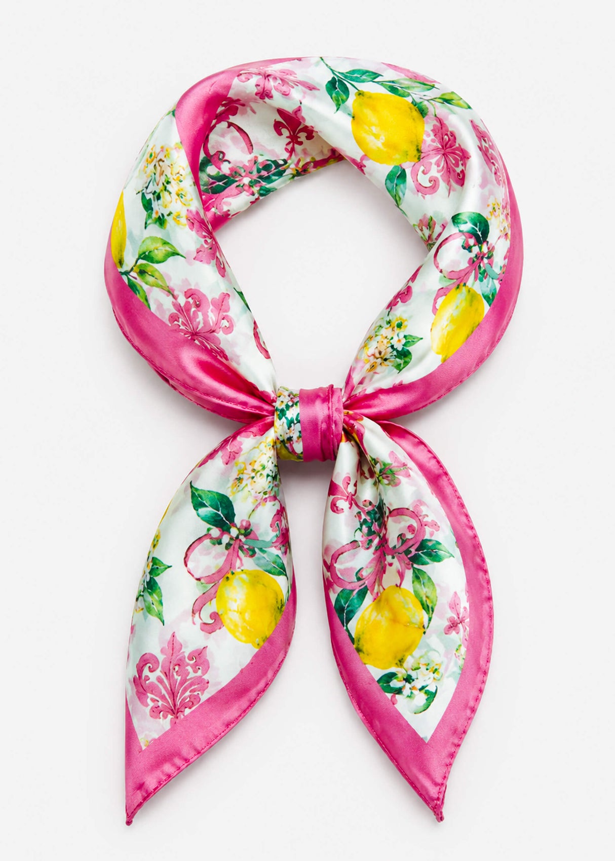Halstuch mit Lemon-Print - rosa