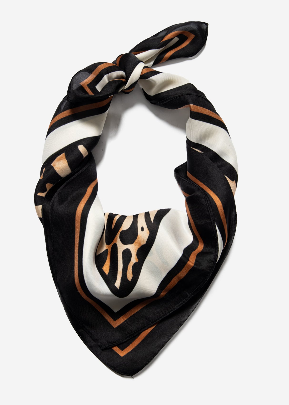 Scarf with Leo pattern - black