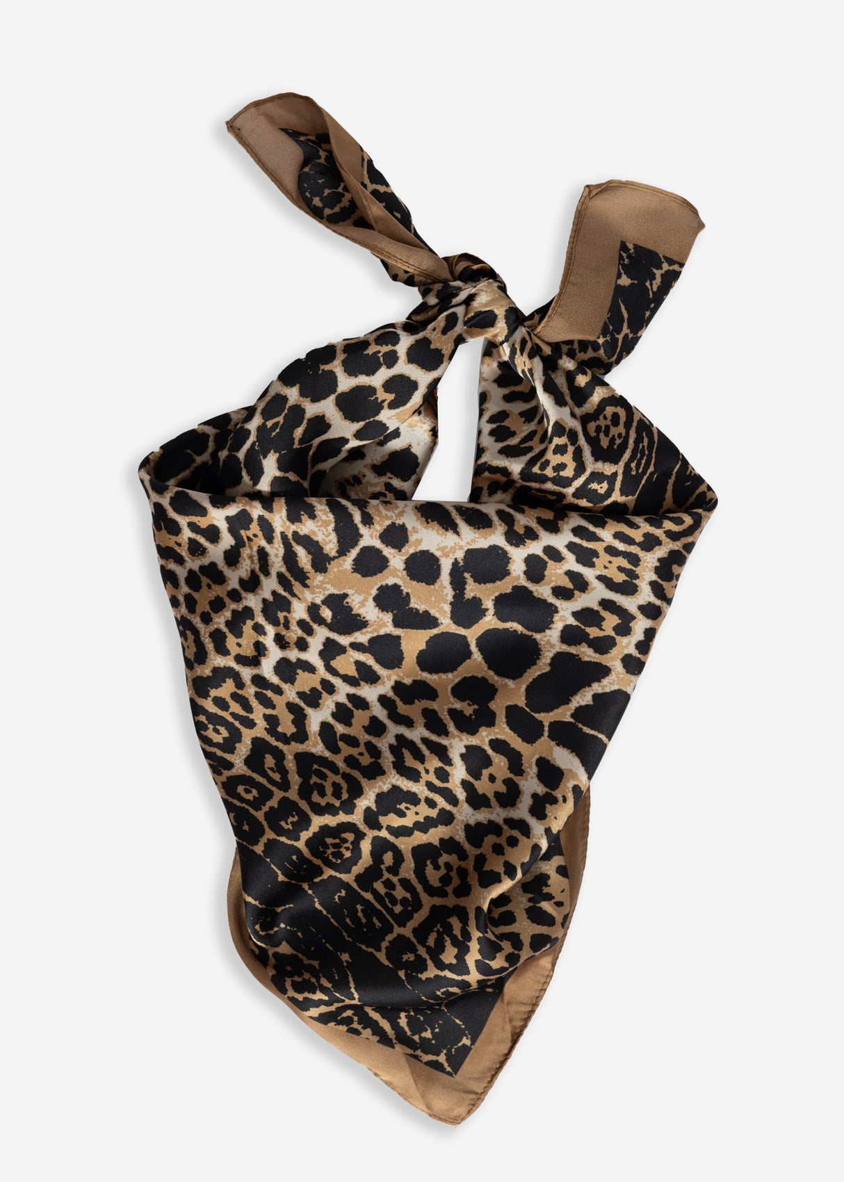 Scarf with leo print - brown