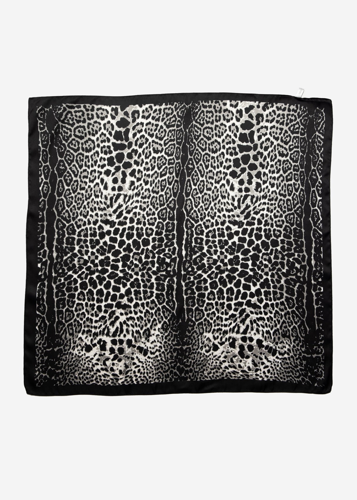 Scarf with leopard print - black