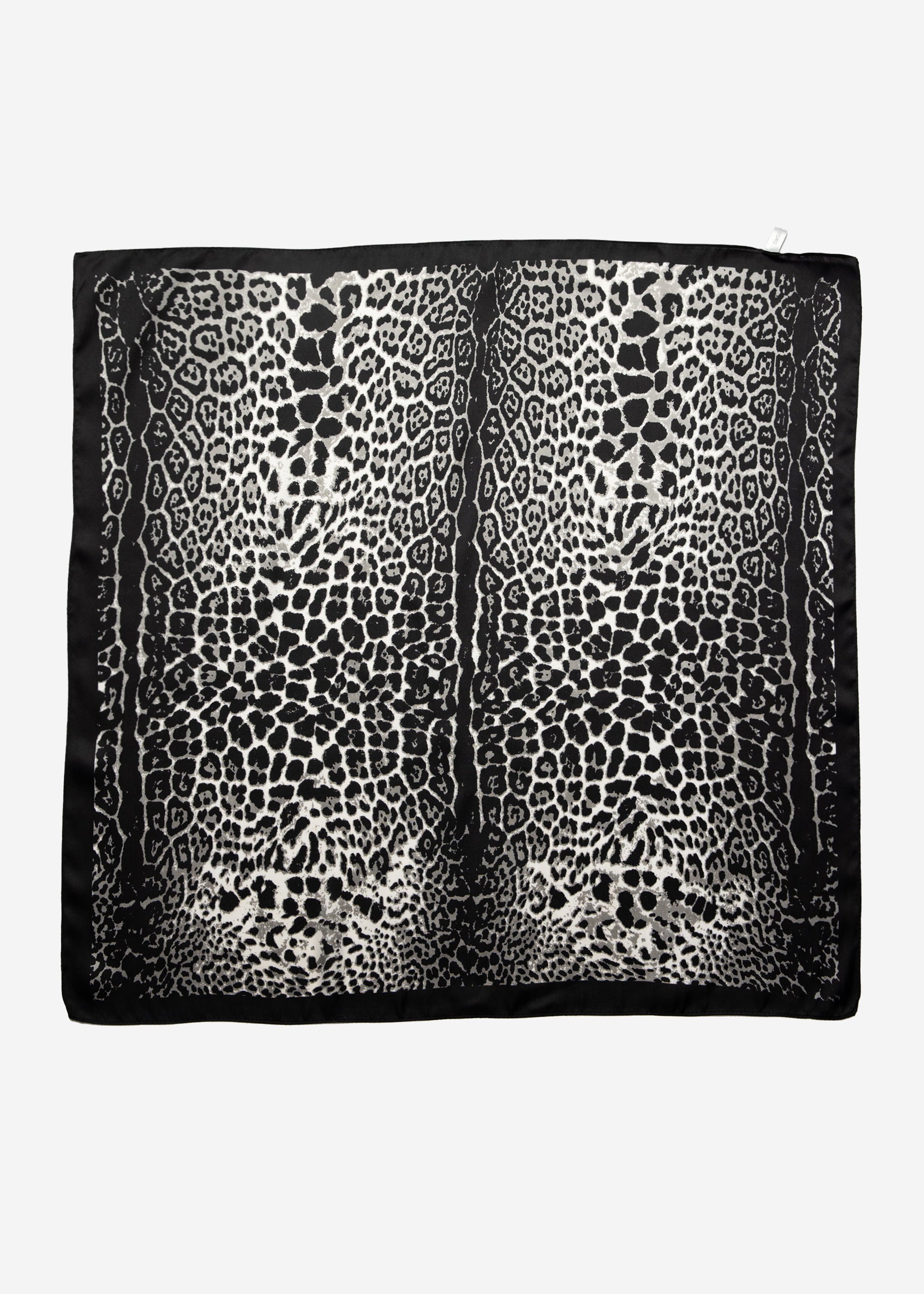 Scarf with leopard print - black