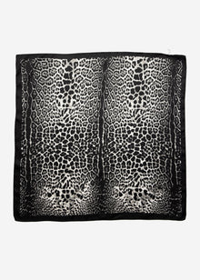 Halstuch mit Leo-Print - schwarz