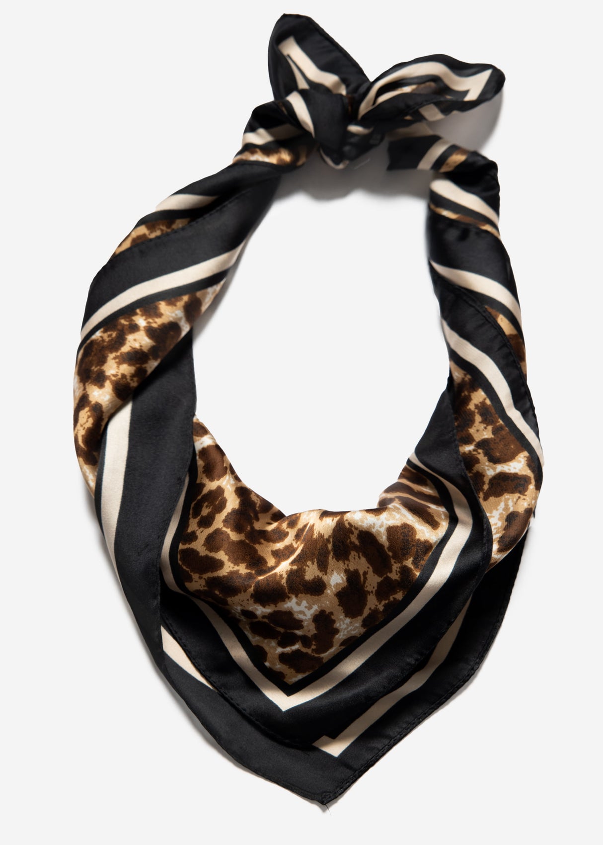 Scarf with leopard pattern - beige