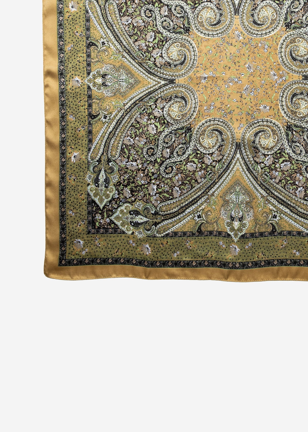 Halstuch mit Paisley Print - grün