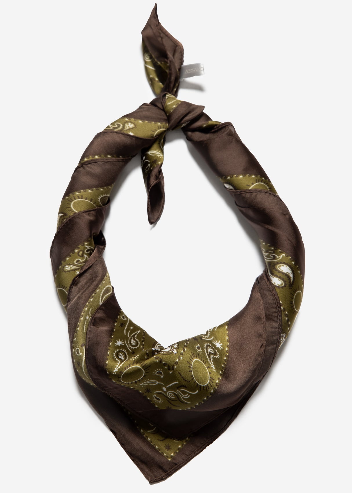Paisley print scarf - khaki