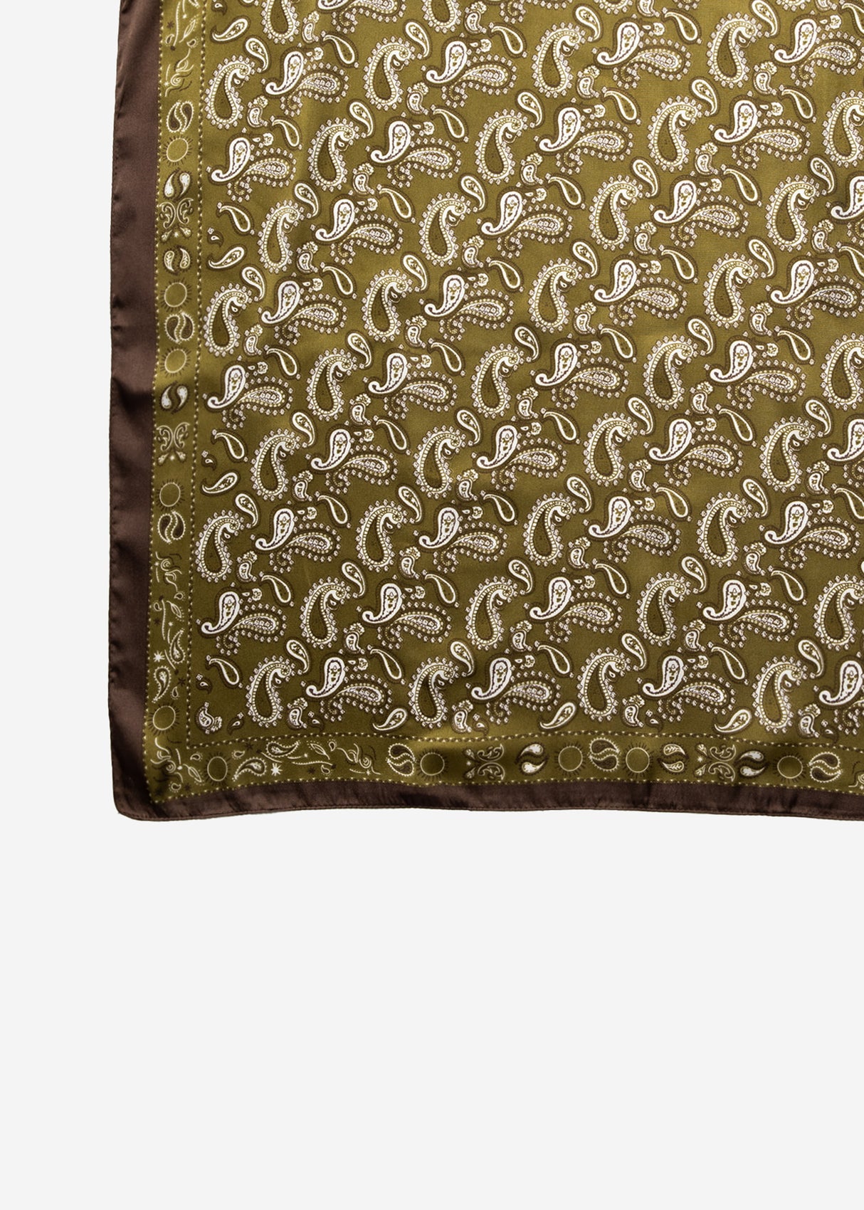 Paisley print scarf - khaki