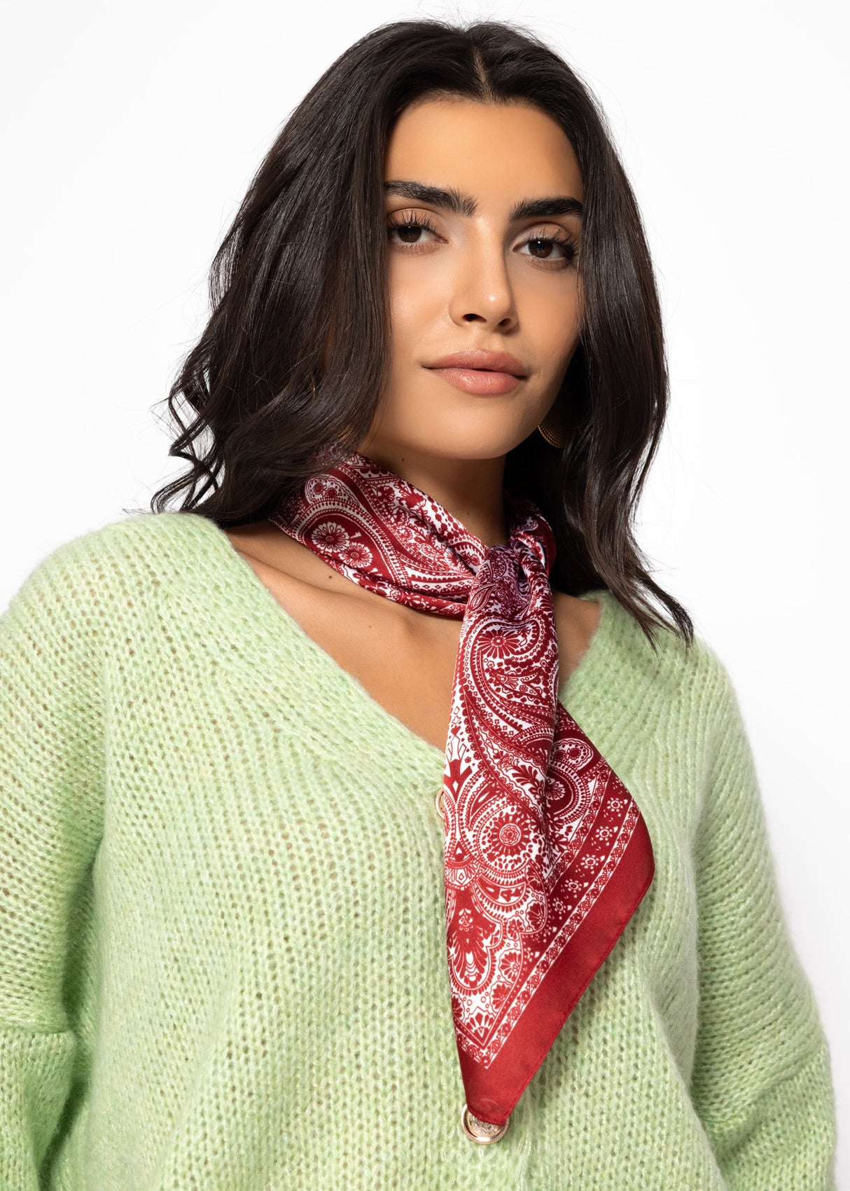 Paisley print scarf - burgundy