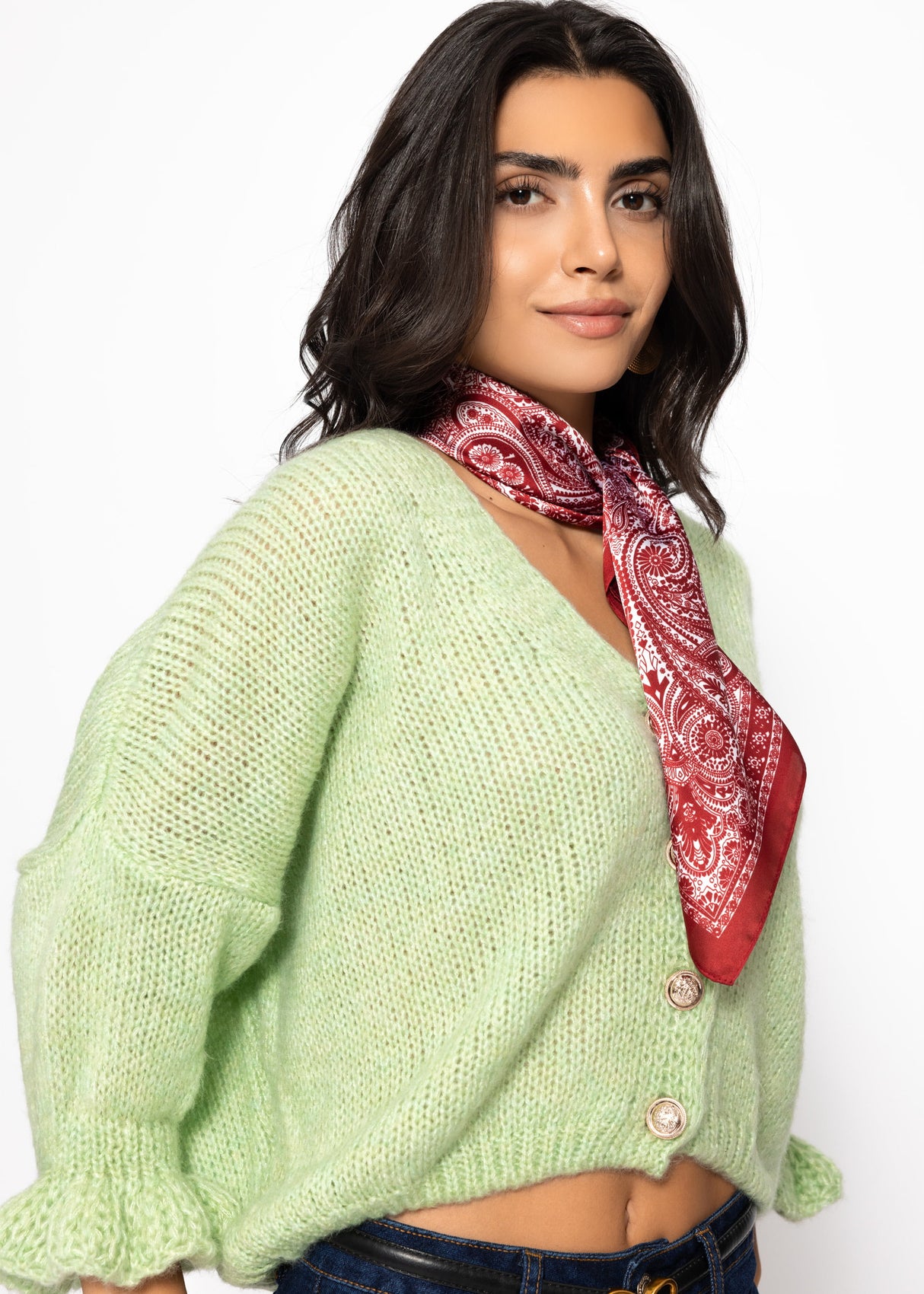 Paisley print scarf - burgundy