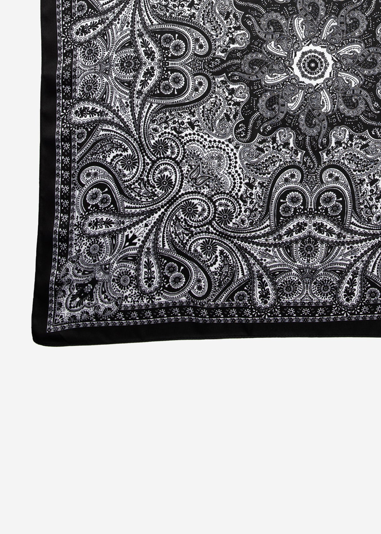Paisley print scarf - black