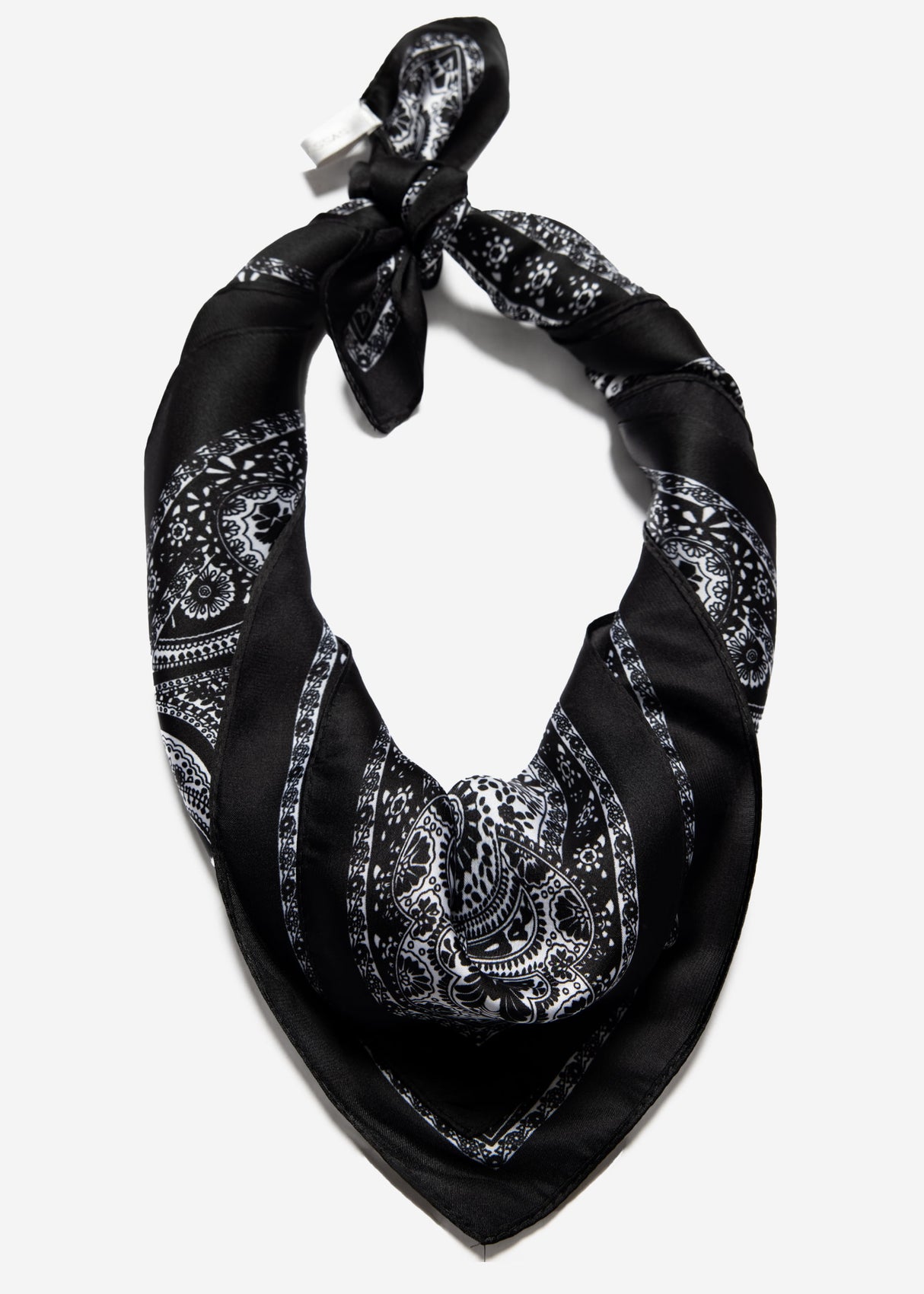 Paisley print scarf - black
