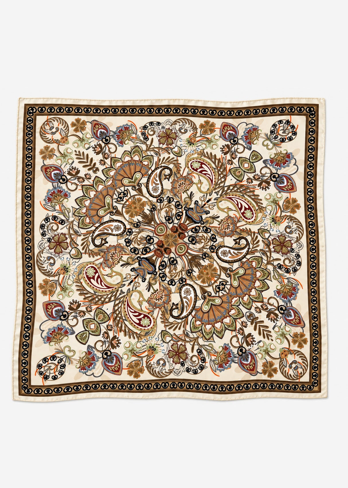 Halstuch mit Paisley- und Blumenmuster - offwhite