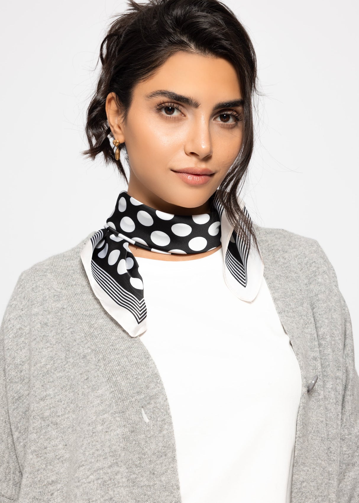 Polka Dot Scarf - Black