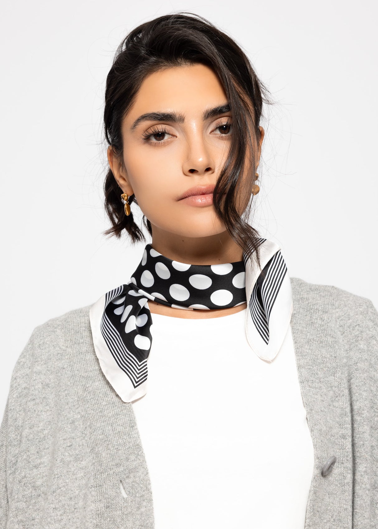 Polka Dot Scarf - Black