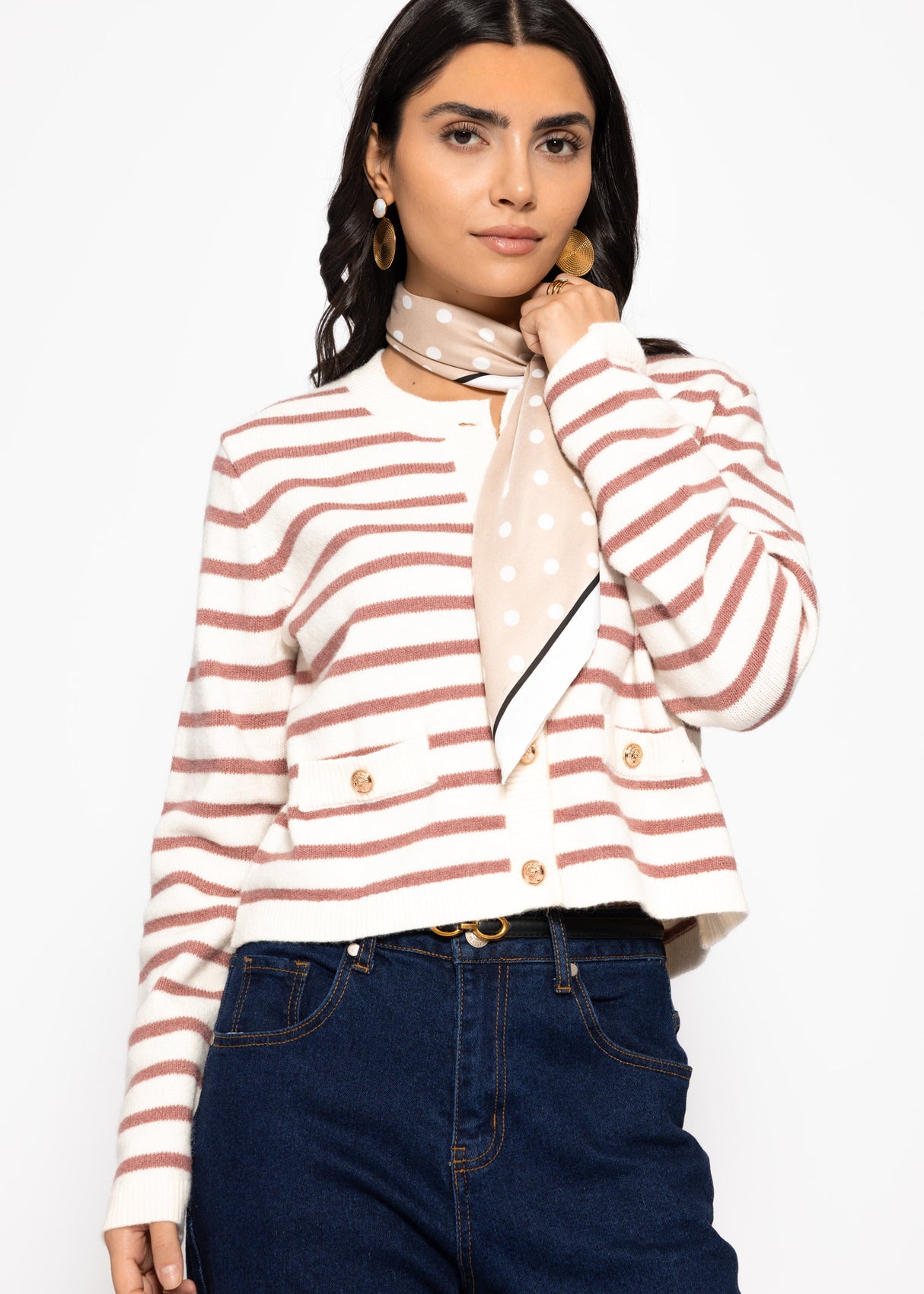 Halstuch mit Pünktchen - beige