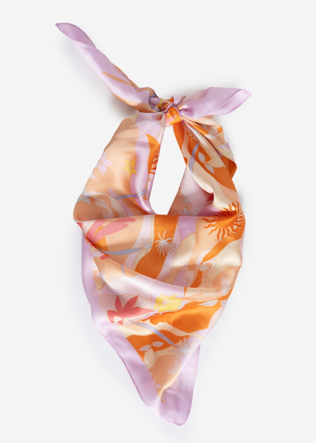 Narrow with summer print - lilac orange