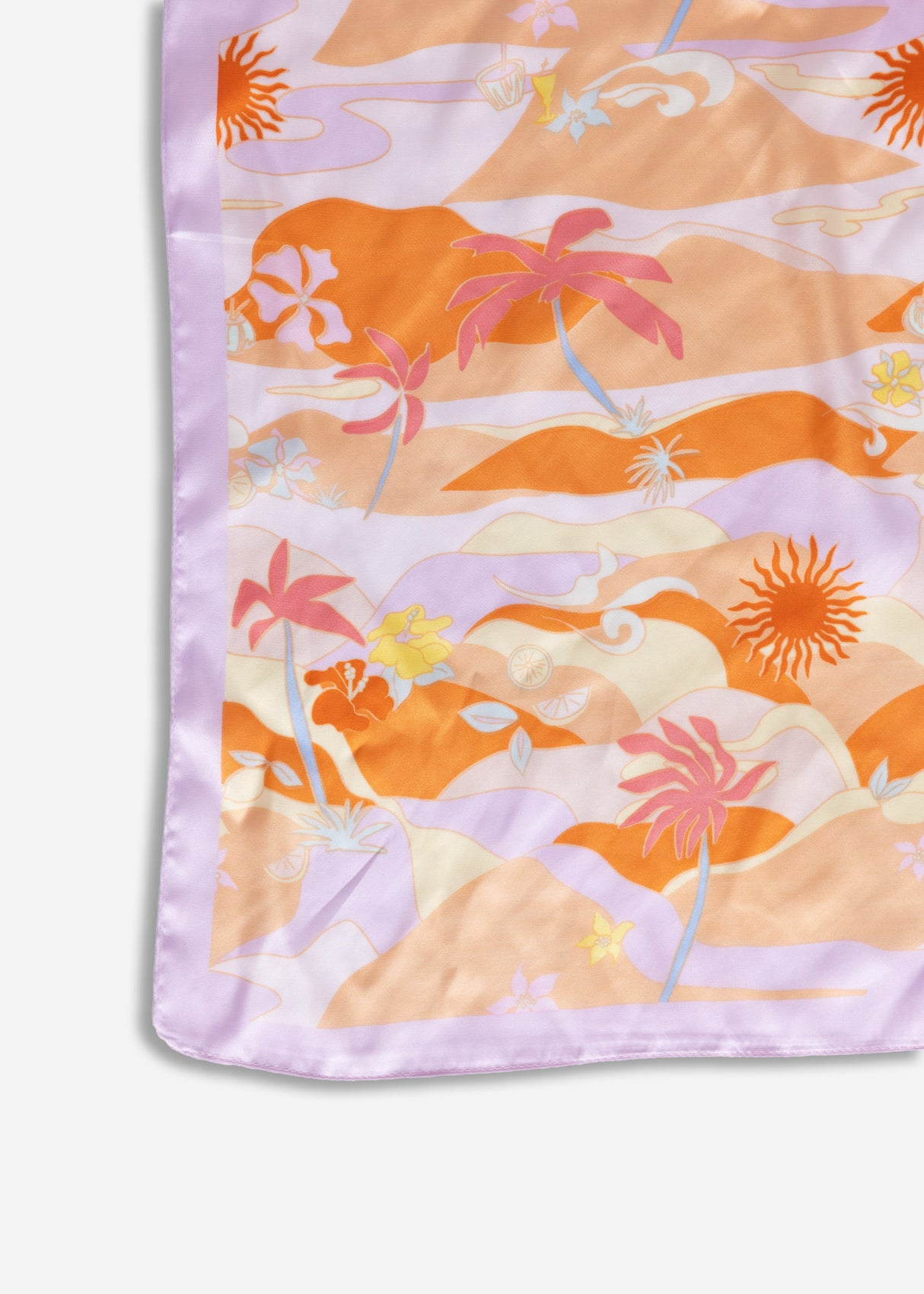 Narrow with summer print - lilac orange