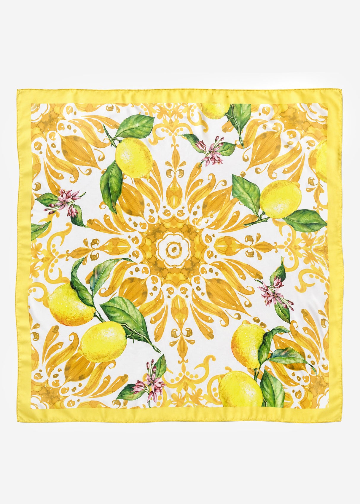 Halstuch mit Zitrone-Print - gelb