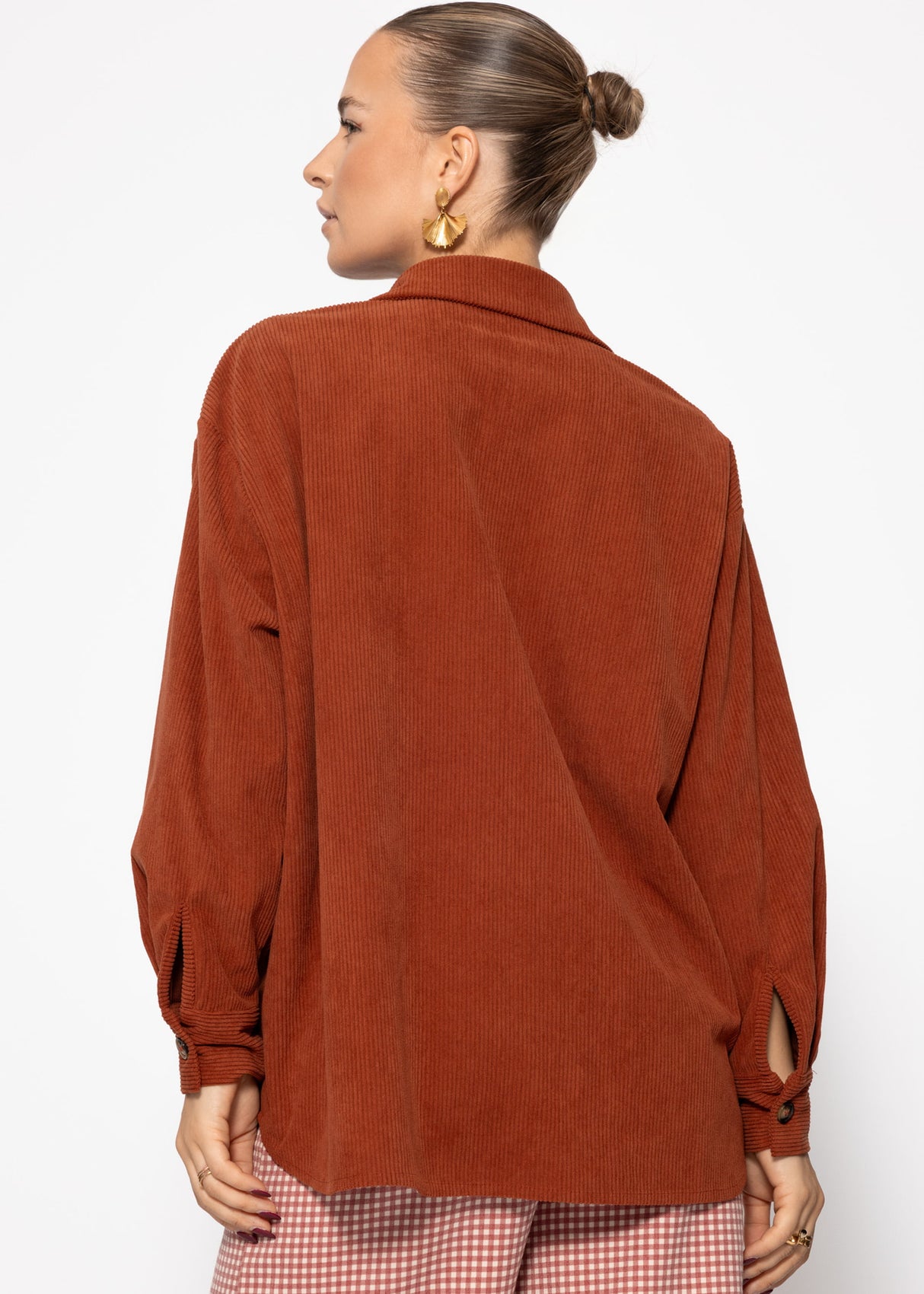 Corduroy shirt jacket - rust red