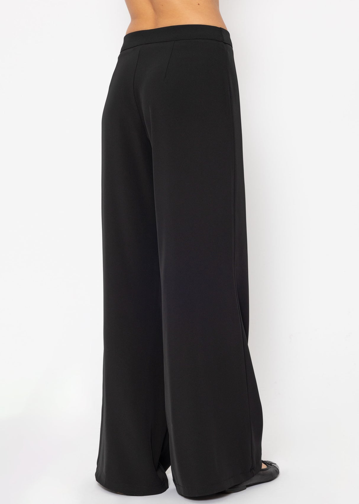 High waist palazzo pants - black