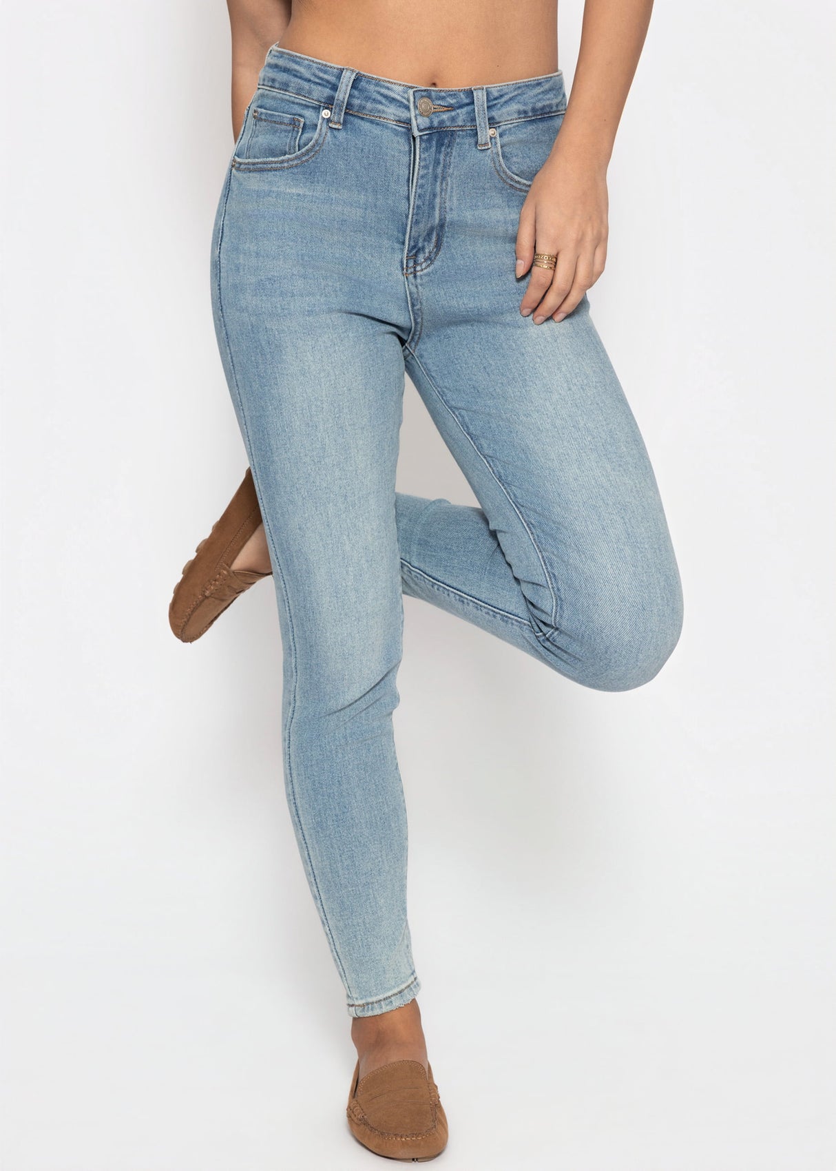 Highwaist skinny jeans - light blue