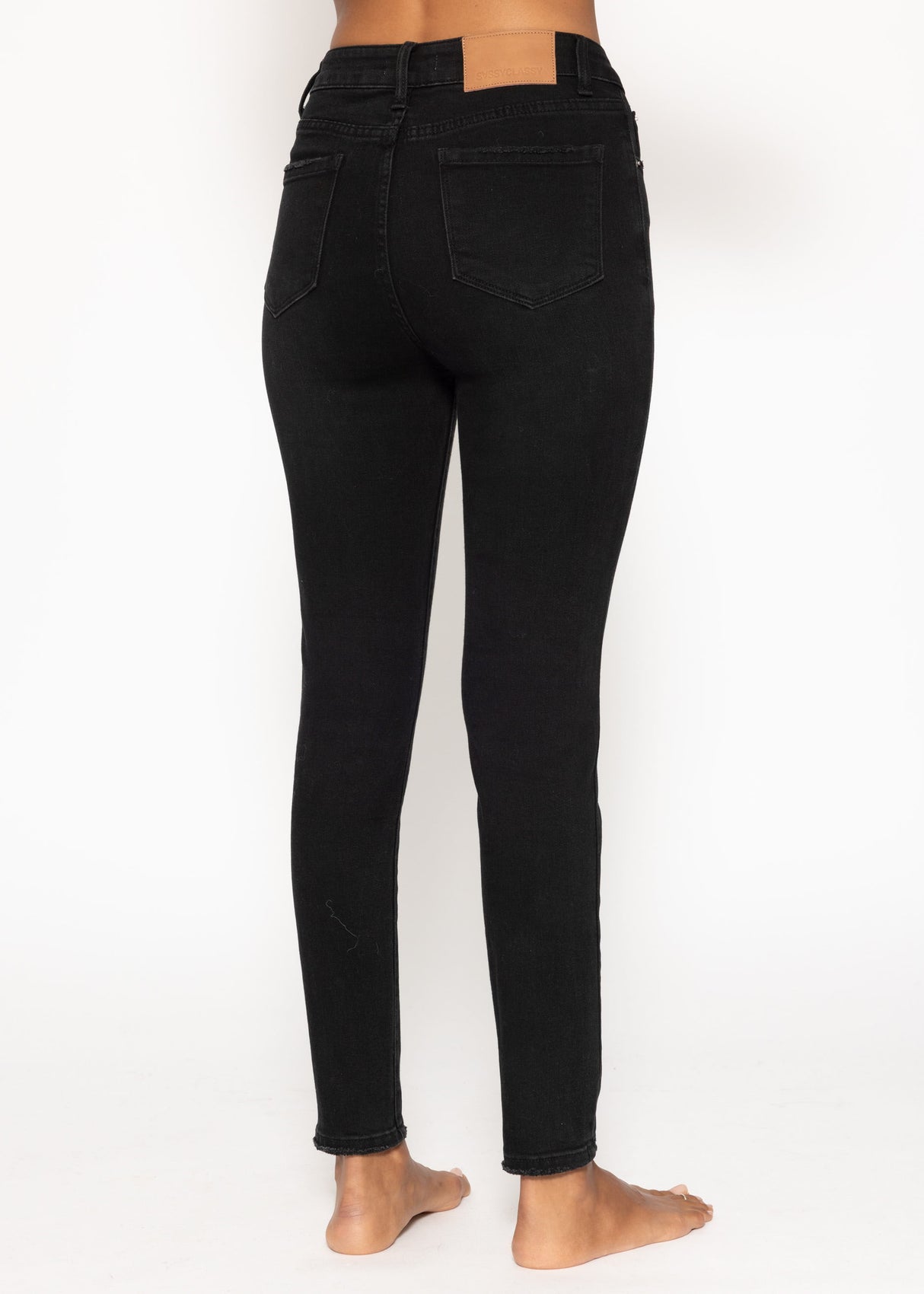 Highwaist Skinny Jeans - schwarz