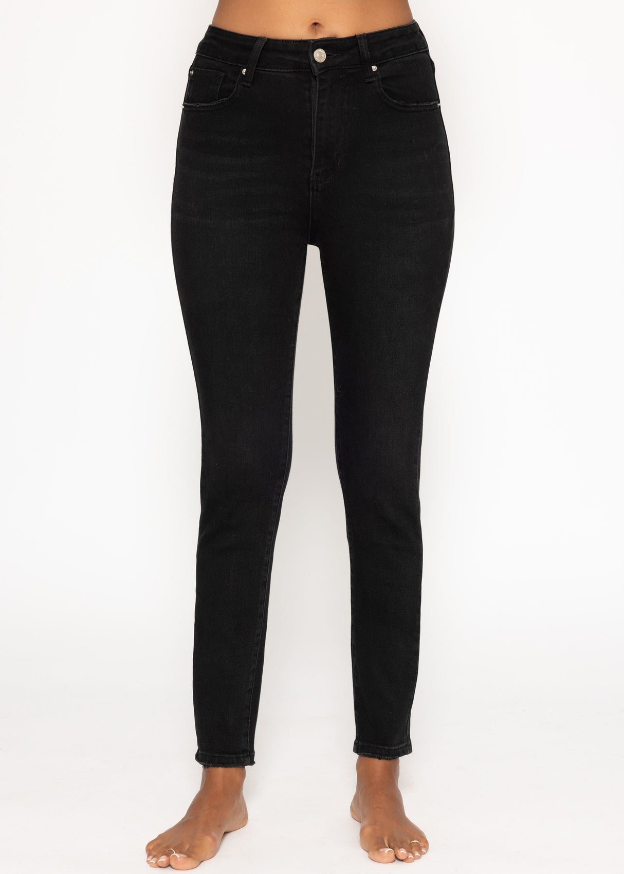 Highwaist Skinny Jeans - schwarz