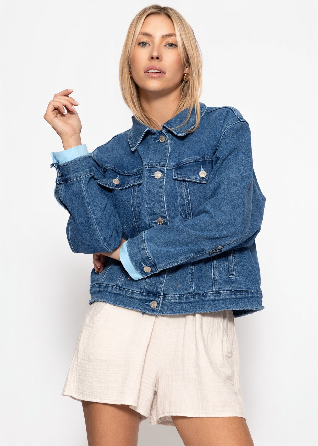 Lockere Jeansjacke - blau