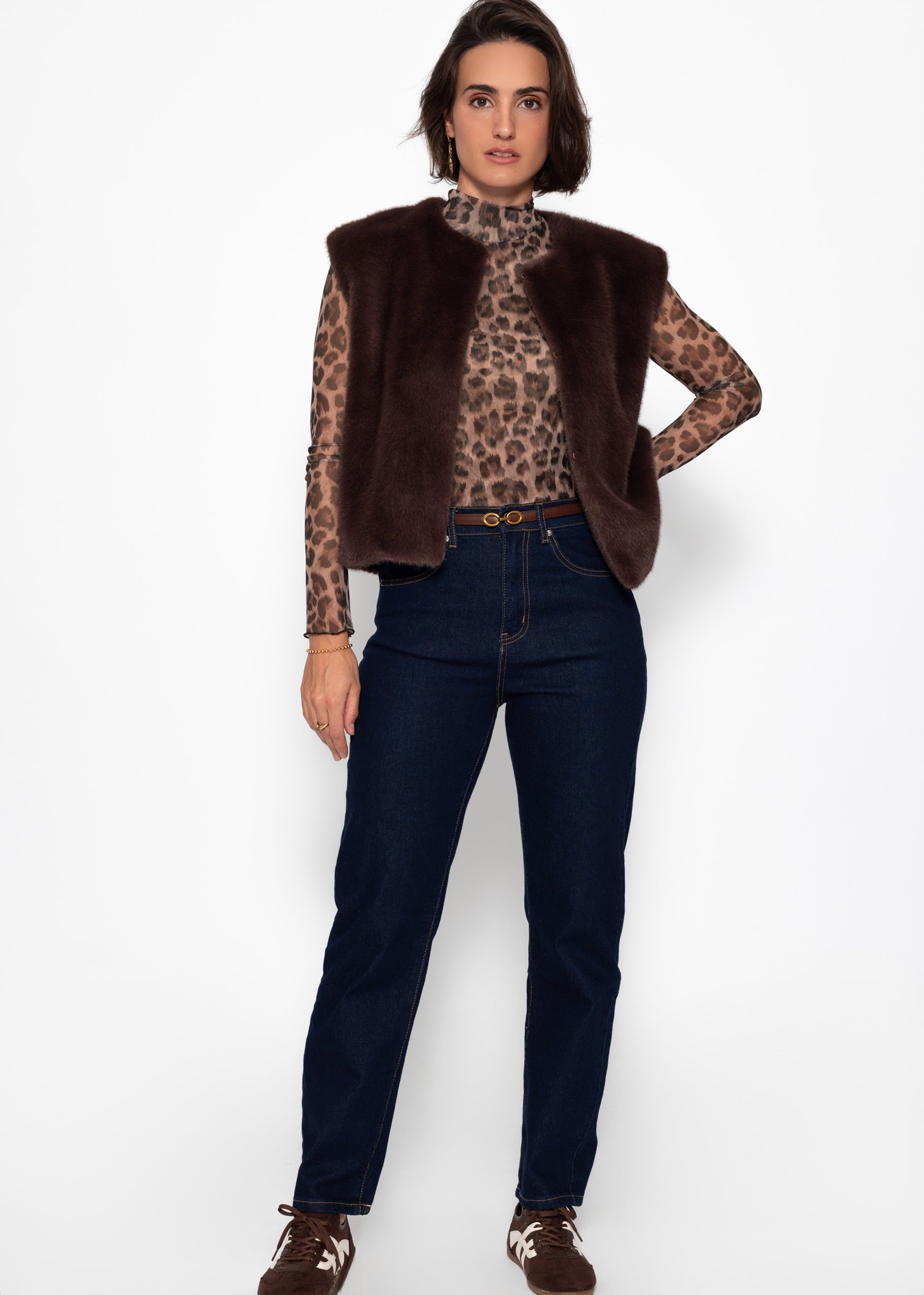 Jeans with elastic waistband - dark blue