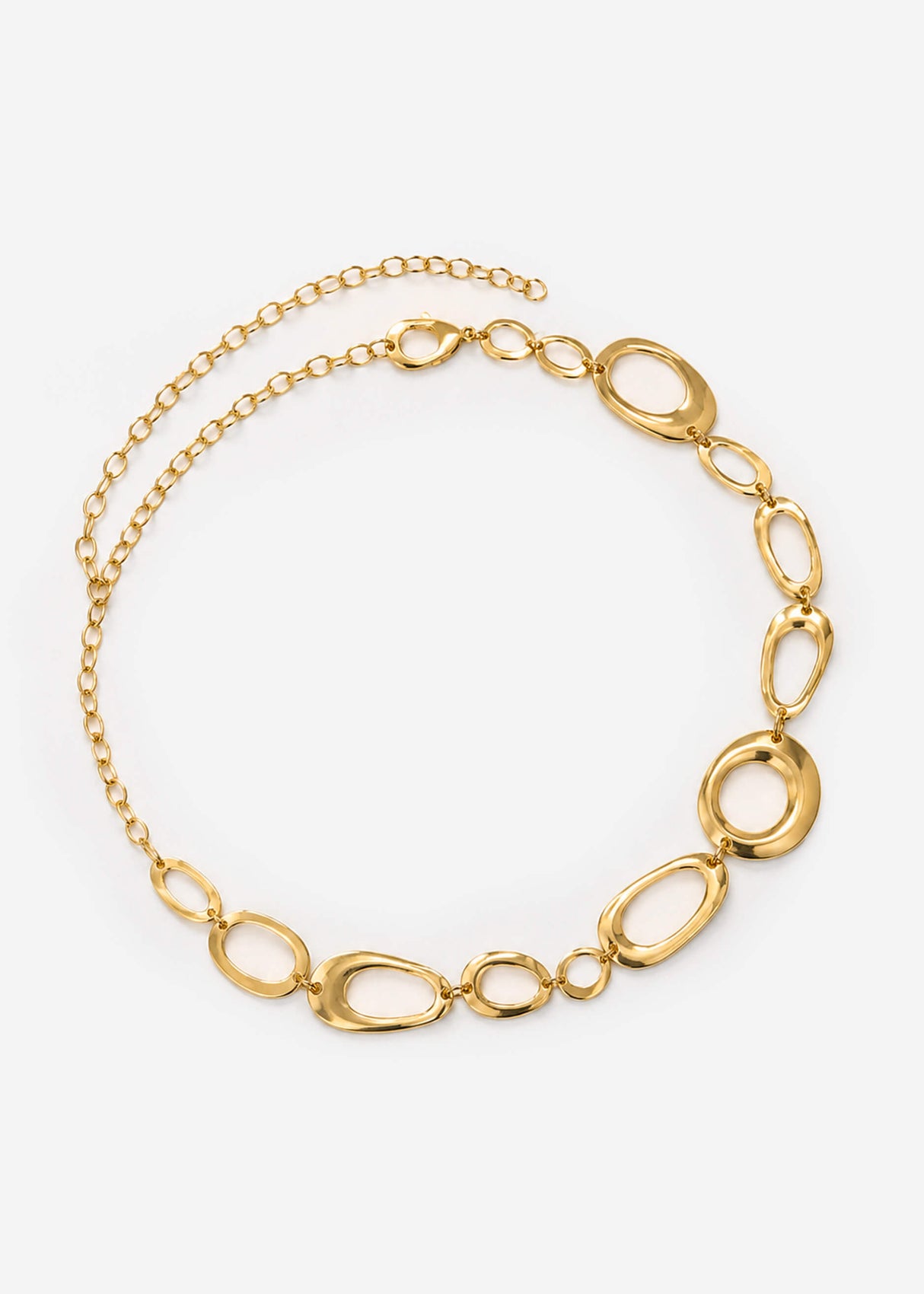 Kettengürtel mit ovalen Ringen - gold