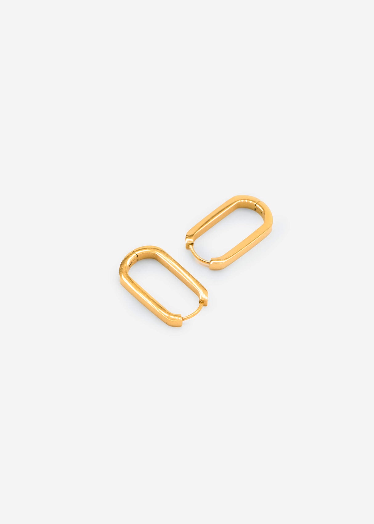 Classic Squared Hoop Earrings - gold