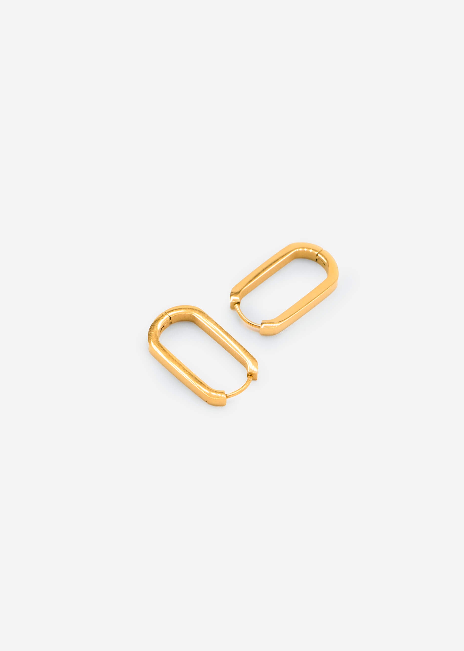 Classic Squared Hoop Earrings - gold