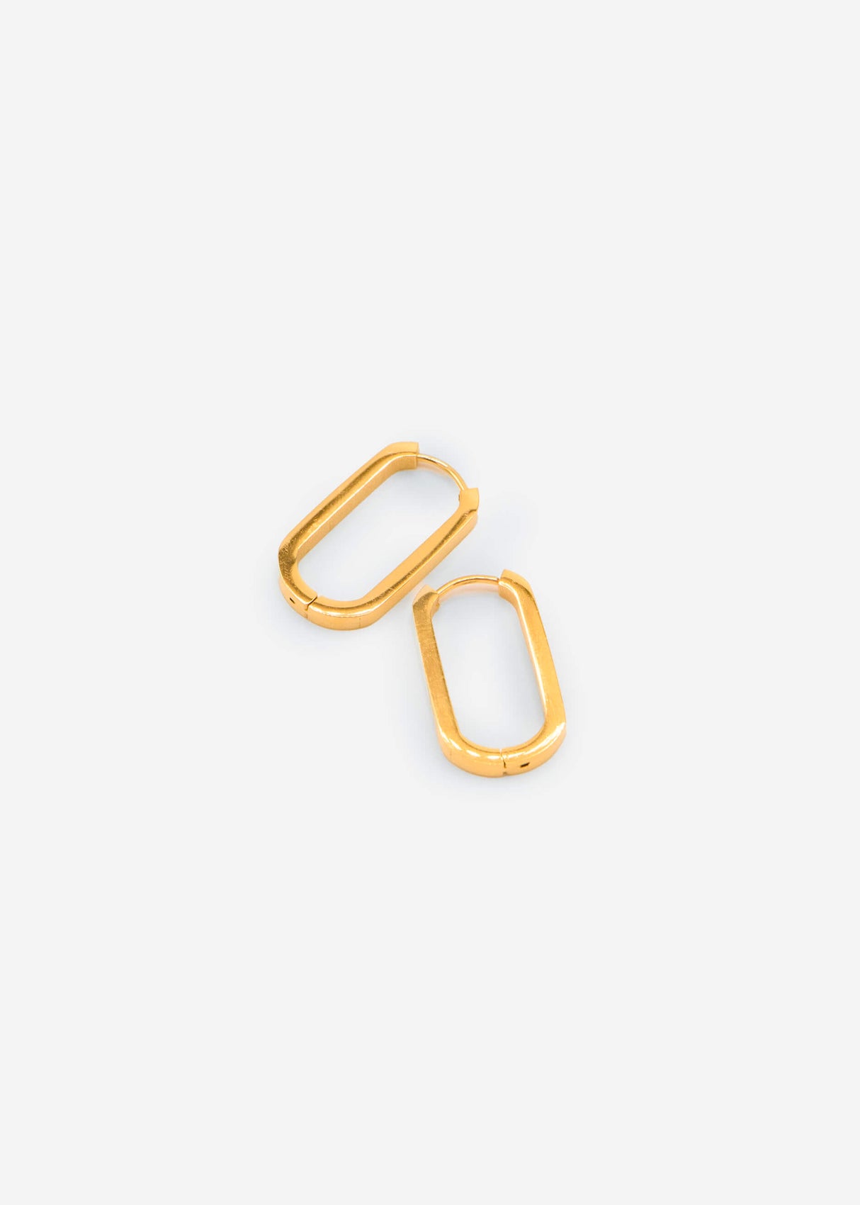 Classic Squared Hoop Earrings - gold