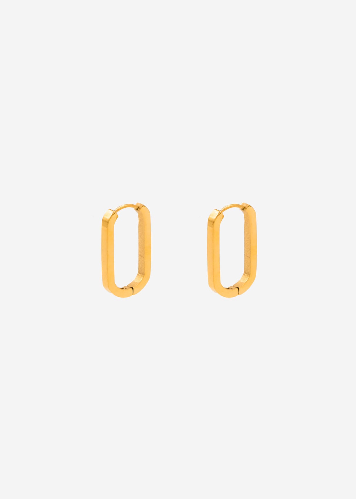 Classic Squared Hoop Earrings - gold