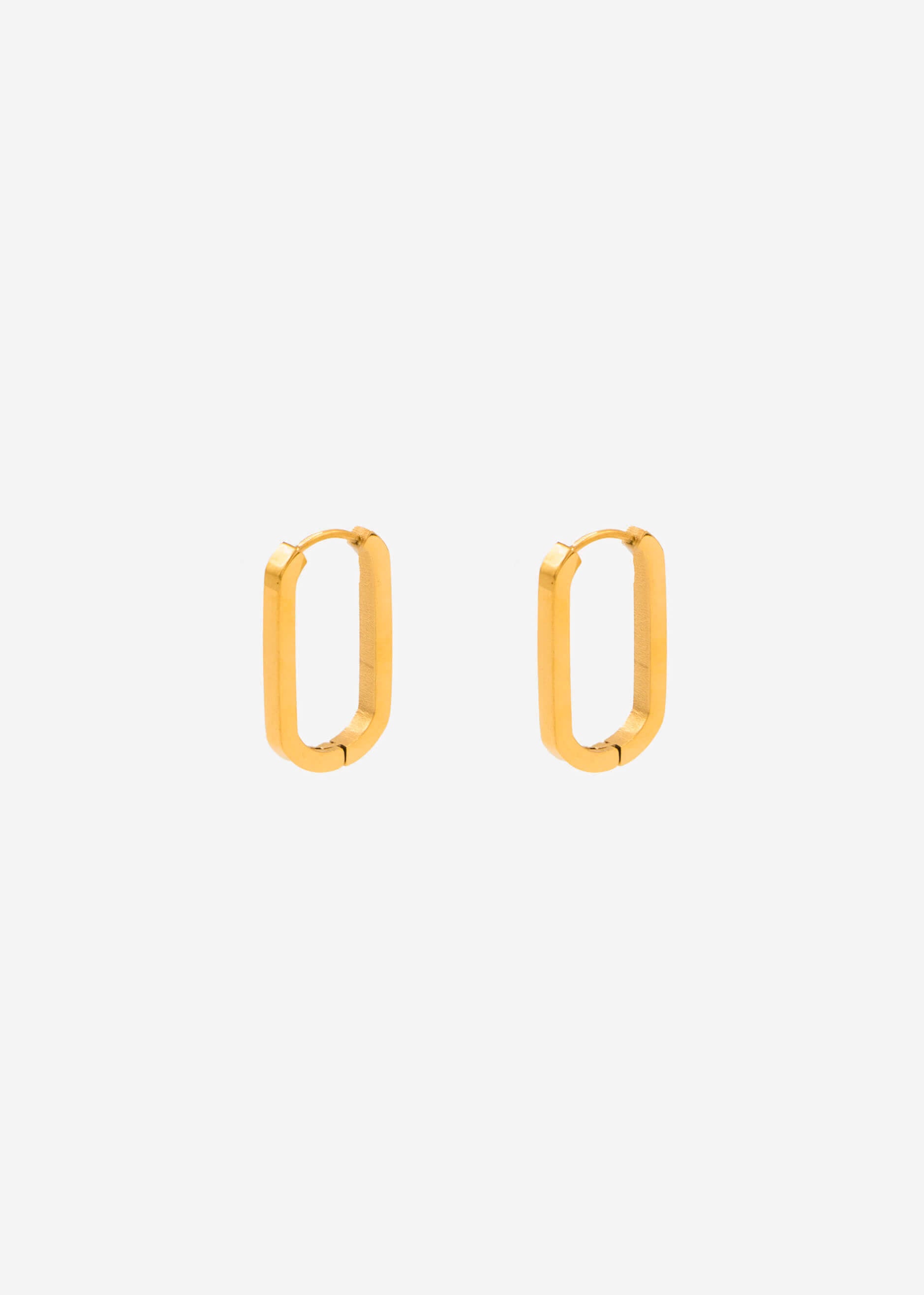 Classic Squared Hoop Earrings - gold