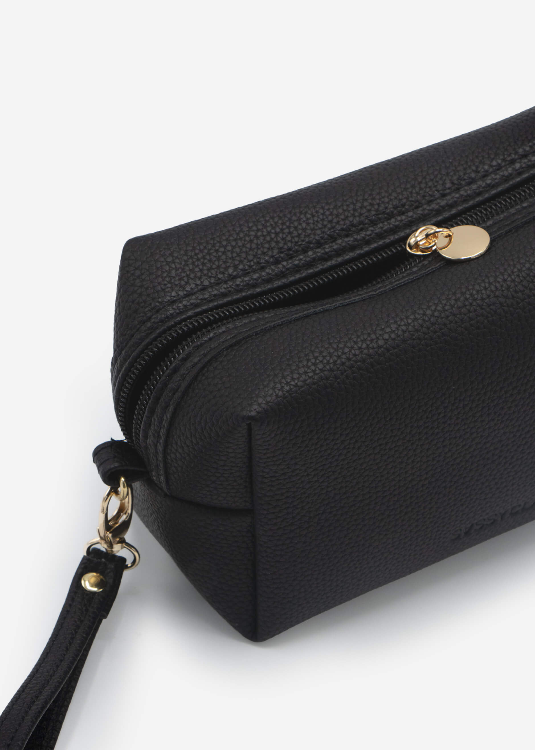 Small cosmetic bag with loop - black